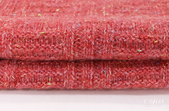 Smooth Light Sequin Knitting Yarn , 1/3.2NM Moistureproof Red Sequin Yarn